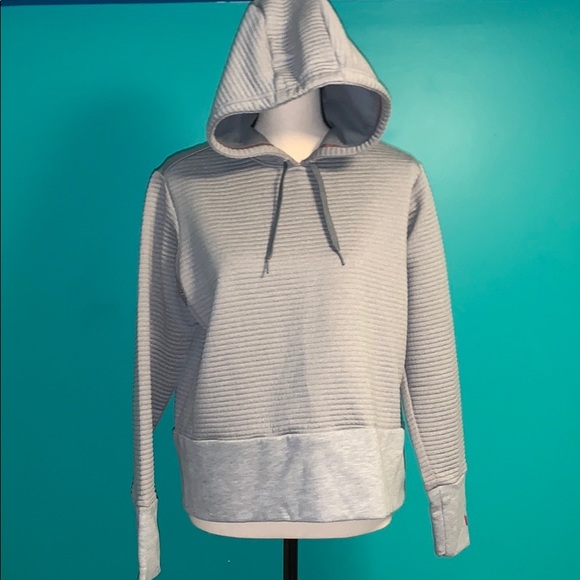 Nike Women’s Gray Dri Fit Quilted Hoodie Medium - Picture 2 of 8